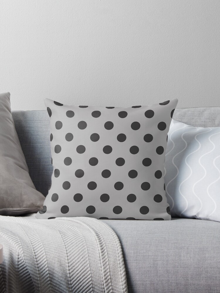 Giant Black and White Polka Dots, Throw Pillow by SpotsDotsPrints