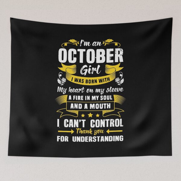 Item preview, I'm A October Girl - Fierce Birthday Quote  designed and sold by PrintPress.