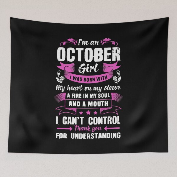 Item preview, I'm A October Girl - Fierce Birthday Quote  designed and sold by PrintPress.