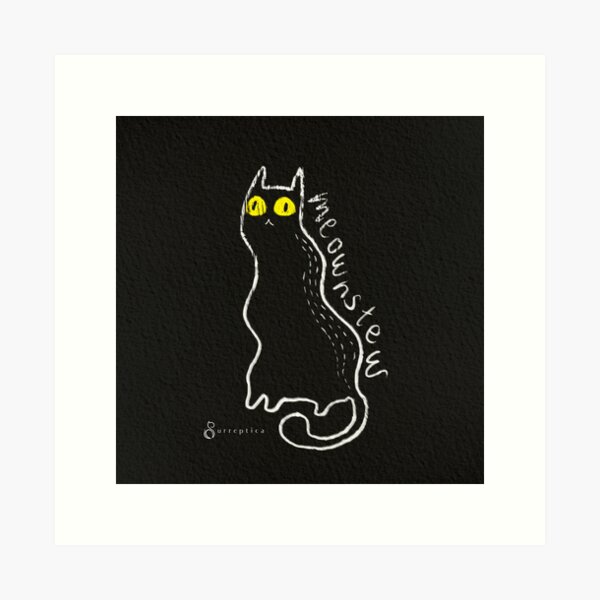 Minimalist dark cat stamp Art Board Print for Sale by