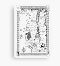 Witcher Map done in Ink Canvas Print