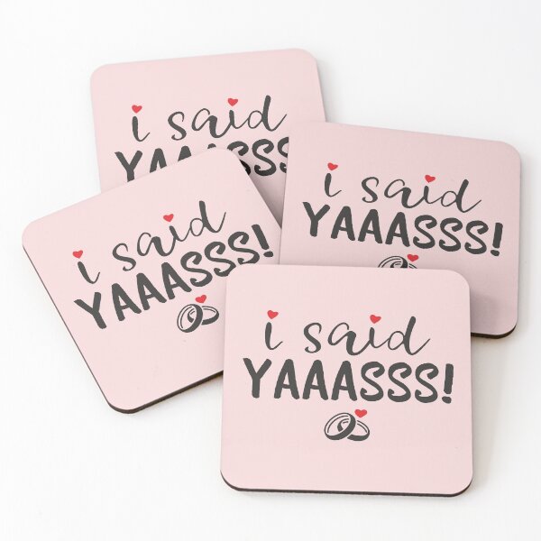 Item preview, I said Yes Yaaasss bride funny engagement wedding announcement diamond ring graphic gift for bride to be designed and sold by alenaz.