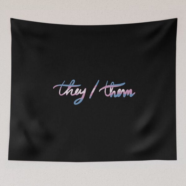 Item preview, They them trans flag pronouns non binary genderqueer  designed and sold by tragiciandesign.