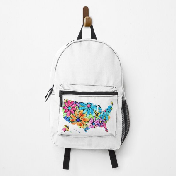Artikelvorschau, Flower Floral Colourful Art - USA Karte 33 - Sharon Cummings entworfen und verkauft von Sharon Cummings Art.