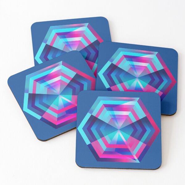 Item preview, Regular star shape polygon in pink and blue designed and sold by IngaDesign.