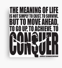 Meaning of Life (CONQUER Arnold Iconic Black) Canvas Print