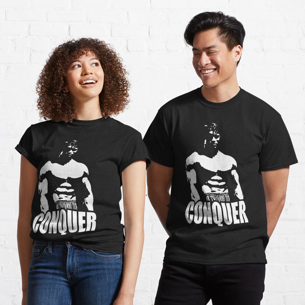 CONQUER (Arnold Standing) Essential T-Shirt for Sale by ilovearnie