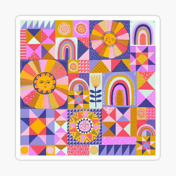 Item preview, Patchwork Sunshine Quilt designed and sold by Janet Broxon.