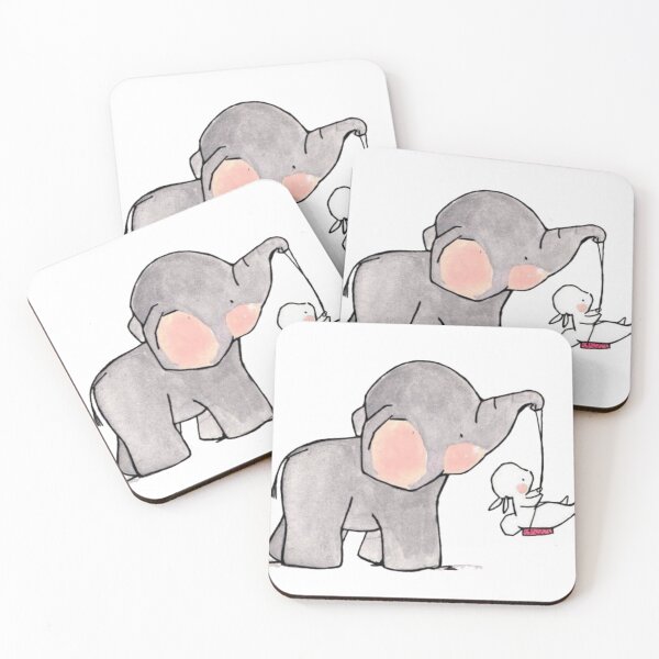 Item preview, Animal prints, elephant carrying white rabbit illustration designed and sold by AhmedXhah.