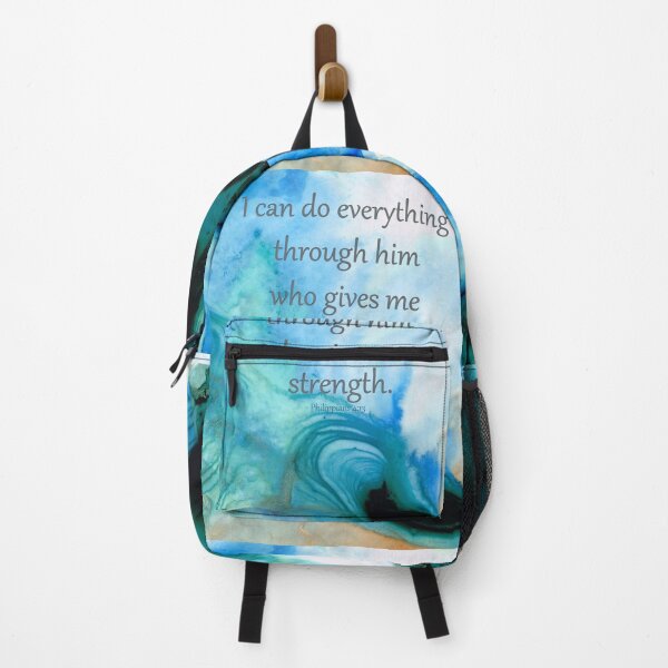 Item preview, He Gives Me Strength - Blue Bible Verse Abstract Art - Sharon Cummings designed and sold by Sharon Cummings Art.