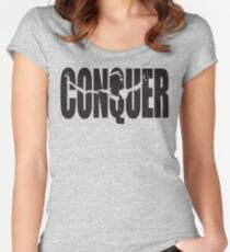 CONQUER (Arnold Iconic Black) Women's Fitted Scoop T-Shirt