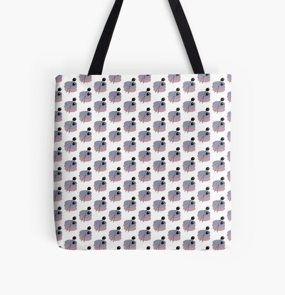 Pastel and Black Ink Tulip All Over Print Tote Bag