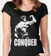 CONQUER (Arnold Back Bicep Flex) Women's Fitted Scoop T-Shirt