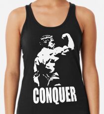 CONQUER (Arnold Back Bicep Flex) Racerback Tank Top