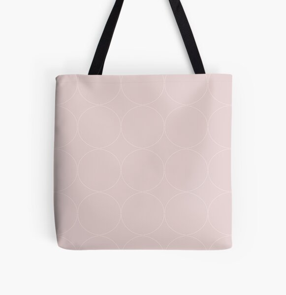 Cottagecore Pink and White Circle Pattern All Over Print Tote Bag