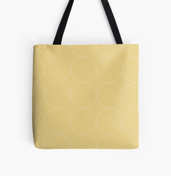 Cottagecore Yellow Circle Pattern All Over Print Tote Bag