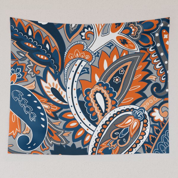 Item preview, blue and orange paisley designed and sold by briegot.