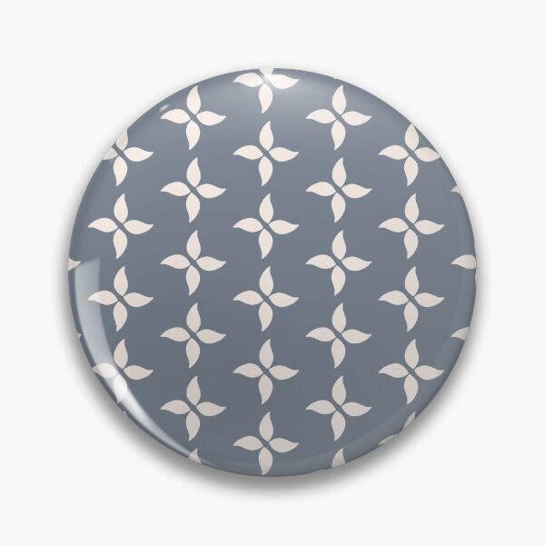 Cottagecore Blue Grey and White Abstract Flower Pin