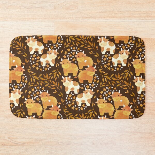 Item preview, Whimsical Watercolor Cow-fetti - on chocolate brown  designed and sold by Perrin Le Feuvre.