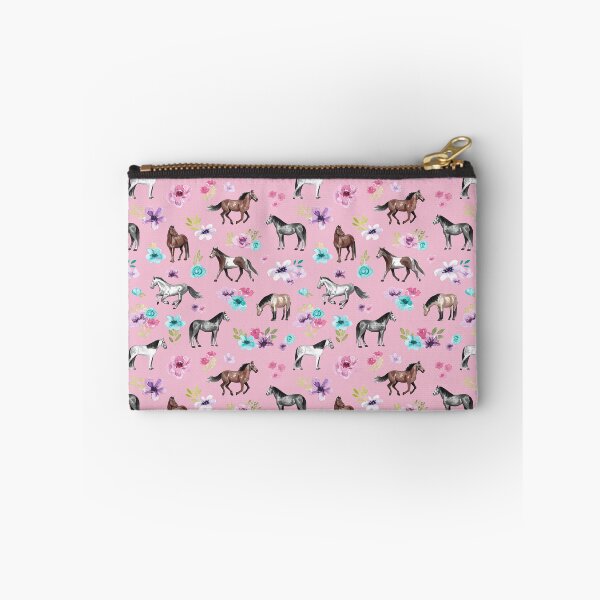 Item preview, Horses and Flowers on Pink, Equestrian Art, Horse Decor, Cowgirl, Horse Pattern designed and sold by cateandrainn.
