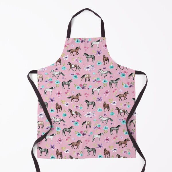 Item preview, Horses and Flowers on Pink, Equestrian Art, Horse Decor, Cowgirl, Horse Pattern designed and sold by cateandrainn.