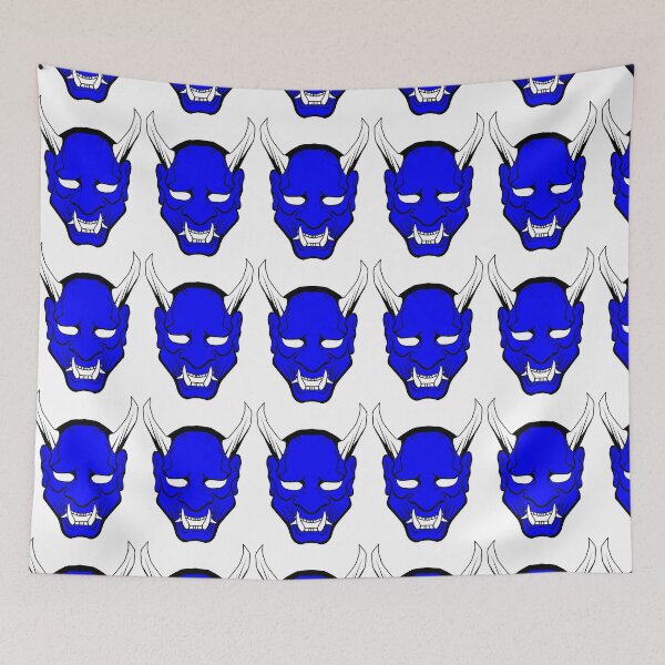 Item preview, Blue Japanese Devil  Design with horns designed and sold by Click-Like.