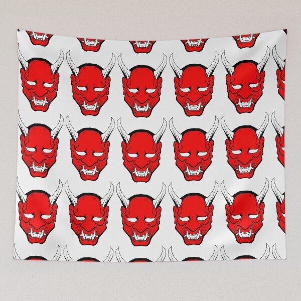 Item preview, Red Japanese Devil Design with horns designed and sold by Click-Like.