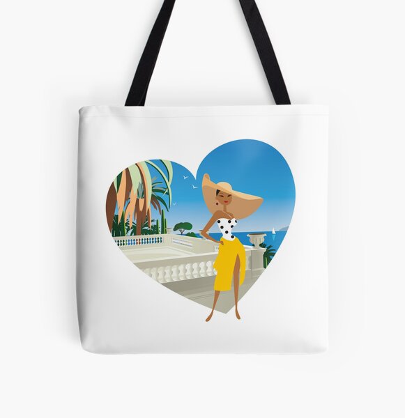 French Riviera girl2 Tote bag doublé