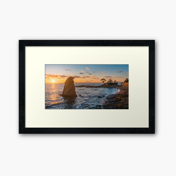 Japanese Sunset from Tateishi Park with Mount Fuji Framed Art Print