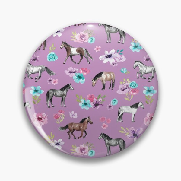 Item preview, Horses and Flowers Print, Horse Decor, Light Purple, Pony, Floral designed and sold by cateandrainn.