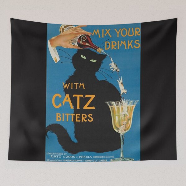 Item preview, Mix Your Drinks With Catz Bitters Poster designed and sold by senoarloke.