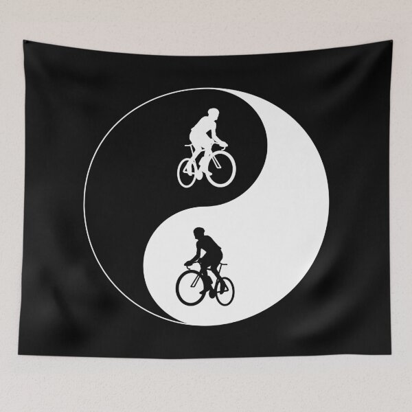 Item preview, Yin Yang Cyclist White designed and sold by cycleexplorers.
