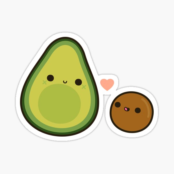 Love Pocket Kiss Avocado Cute Die-Cut Stickers