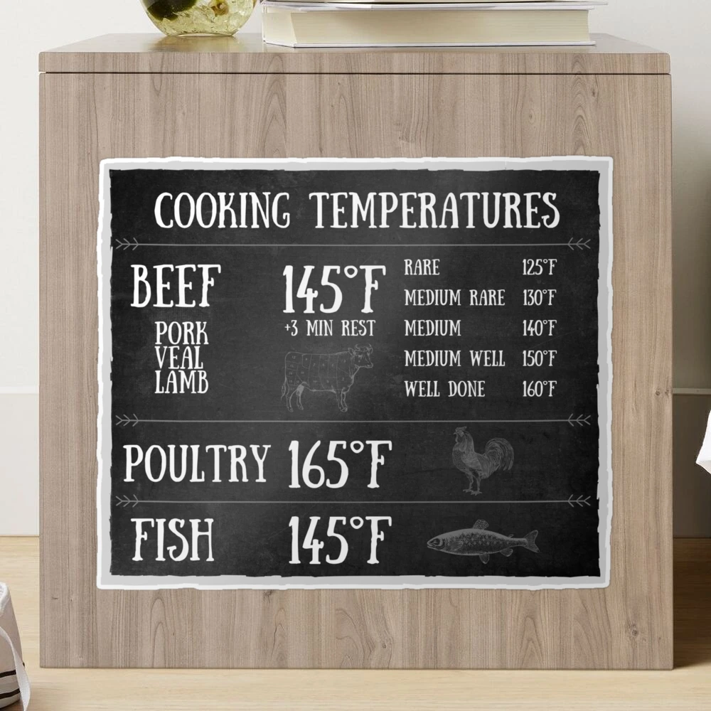 Cooking Temperature Chart Magnet Cutting Board Magnet for Sale by  hashntoast