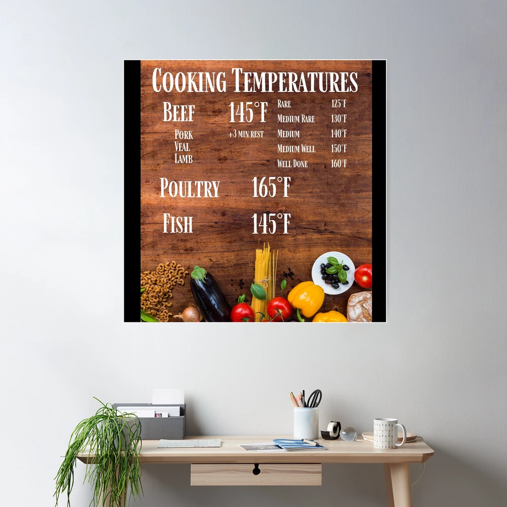 Cooking Temperature Chart Magnet Cutting Board Magnet for Sale by  hashntoast