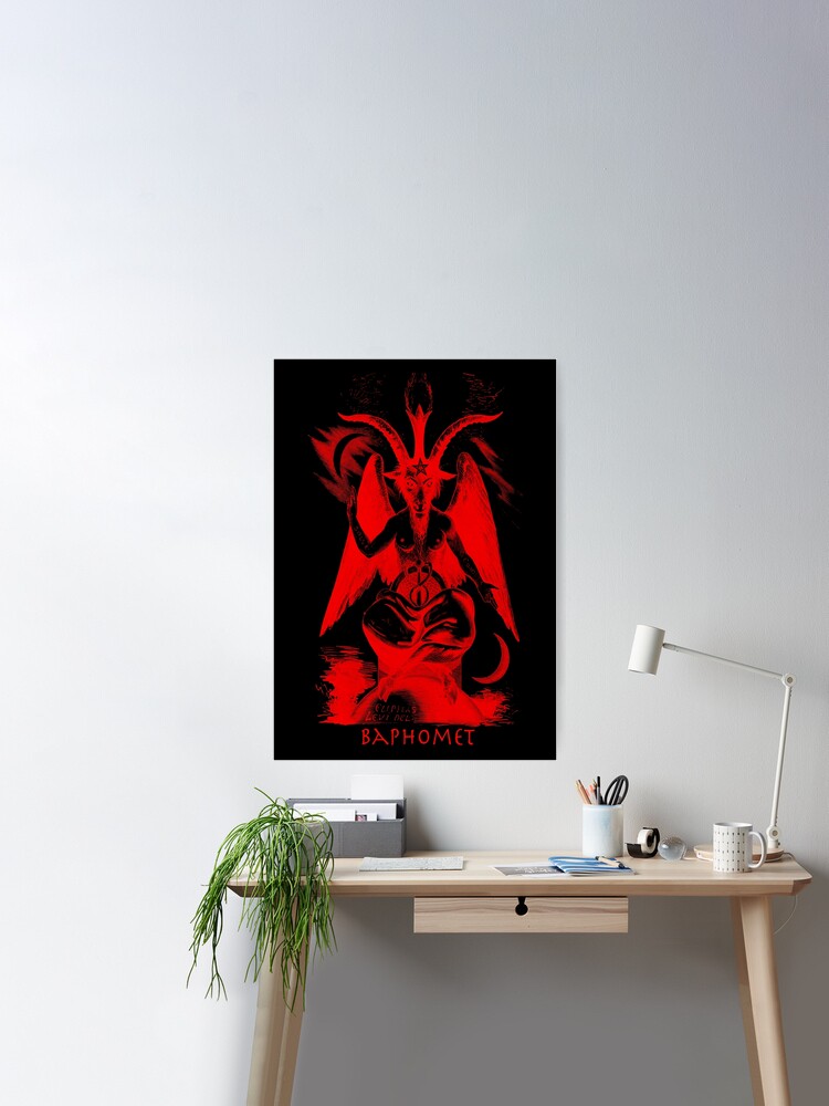 Satanic Decor Baphomet Wall Art Print Canvas Wall Art Print Poster For Home  School Office Decor Frame 16x24inch(40x60cm)