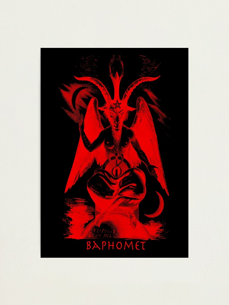 Baphomet Occult Print Poster, Satanic Decor, Satanic Illustration