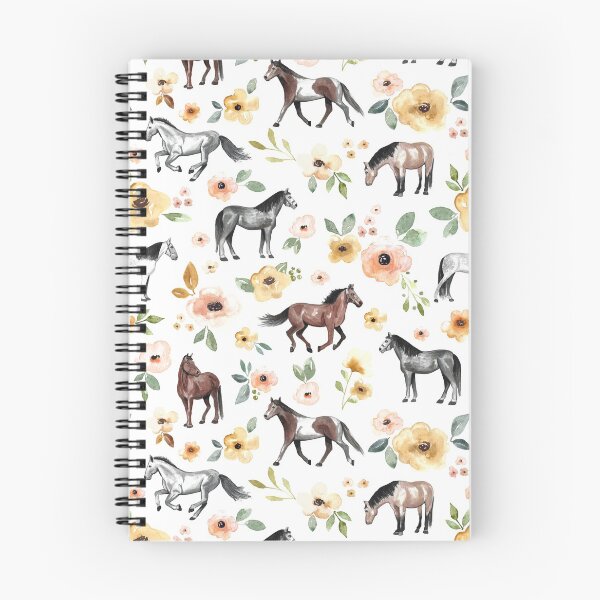 Item preview, Horses with Yellow and Pink Flowers, Horse Decor, Watercolor Floral  designed and sold by cateandrainn.