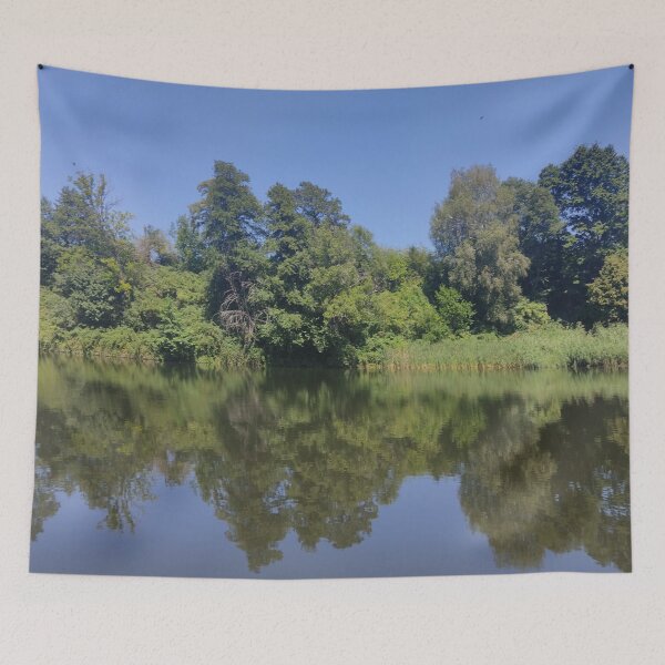 Item preview, Green trees rest at the bluelake  designed and sold by nelllkata.