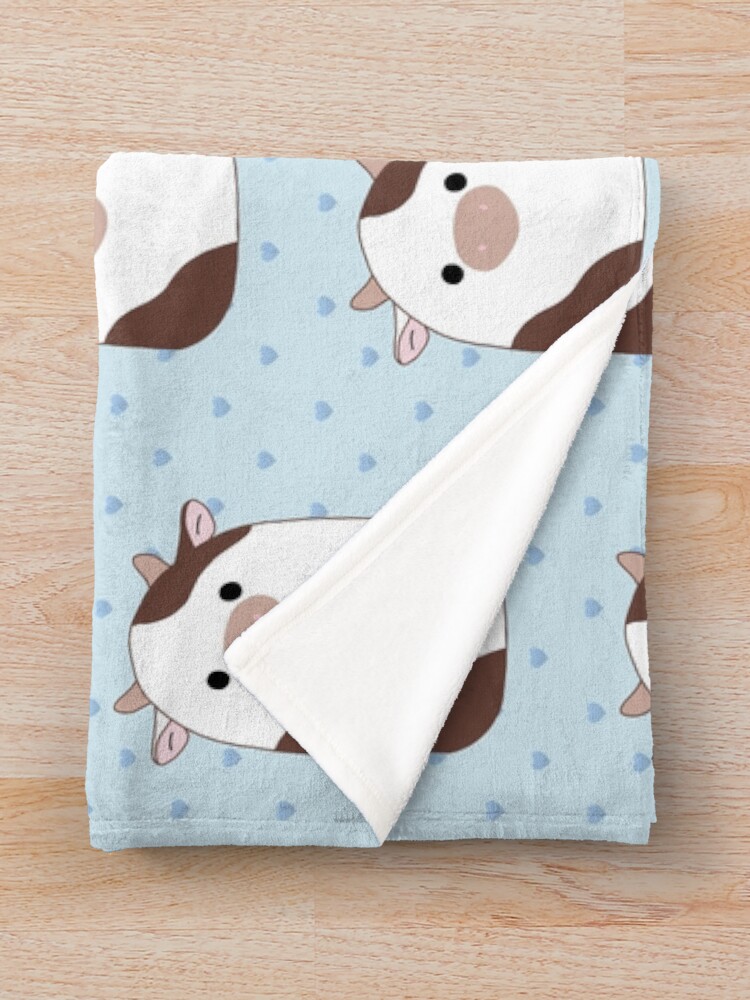 Alternate view of Brown & White Cow Squishmallow Throw Blanket
