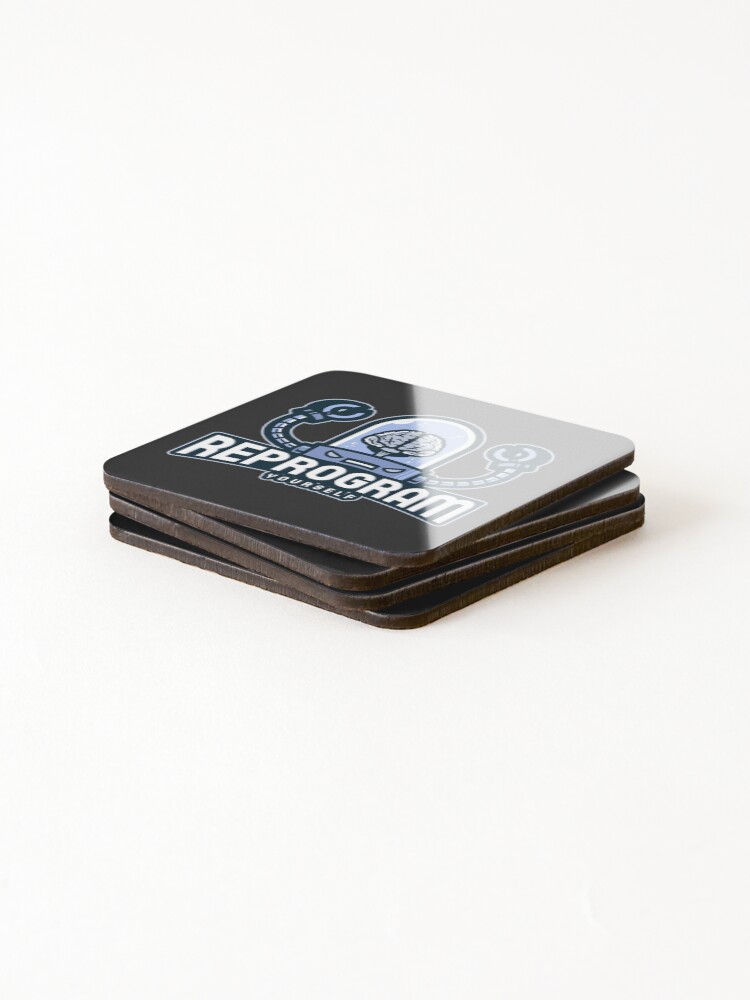 Thumbnail 4 of 5, Coasters (Set of 4), Reprogram Yourself designed and sold by LiveYourWay.