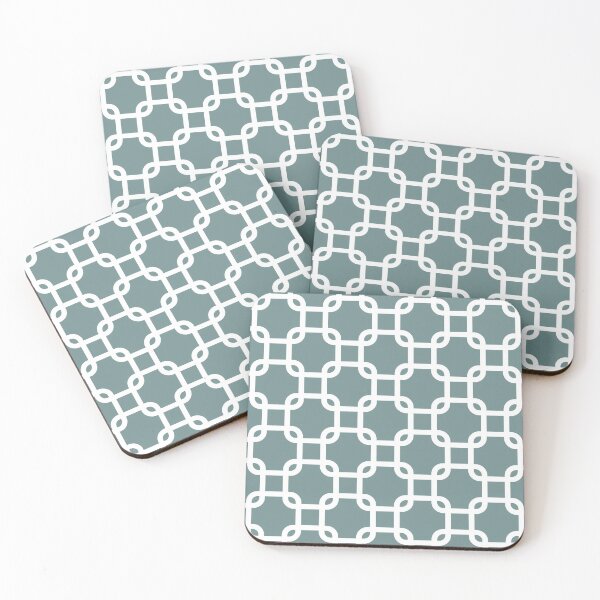 Item preview, Aegean Teal (2021 Color of the Year) Interlocked Squares Geometric Pattern  designed and sold by thelustrous.