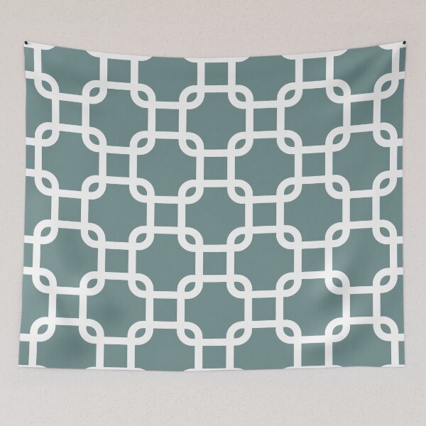 Item preview, Aegean Teal (2021 Color of the Year) Interlocked Squares Geometric Pattern  designed and sold by thelustrous.