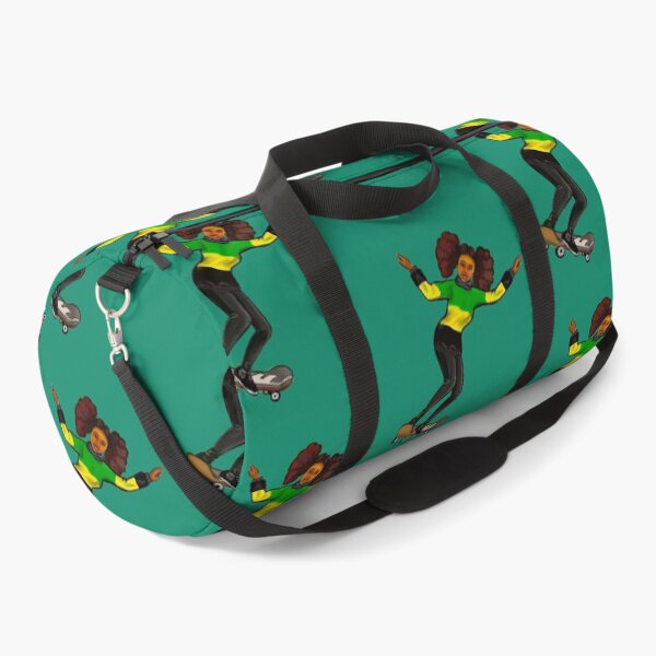 Item preview, Jamaica jumper skateboarding- manga anime Jamaican girl on a skateboard wearing jumper with the colours of Jamaican flag in black green and yellow designed and sold by Artonmytee.