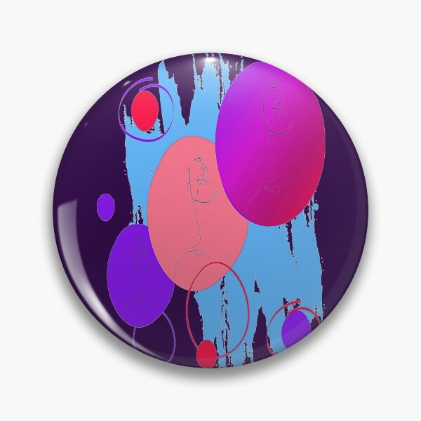 Item preview,  Abstract Faces,Colorful Circles abstract art design,  linear design, nr 2,  Pscychedelic Arte Abstraco designed and sold by Adri Barnard.