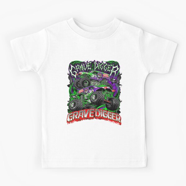 monster jam grave digger monster truck Art Fans Kids T-Shirt