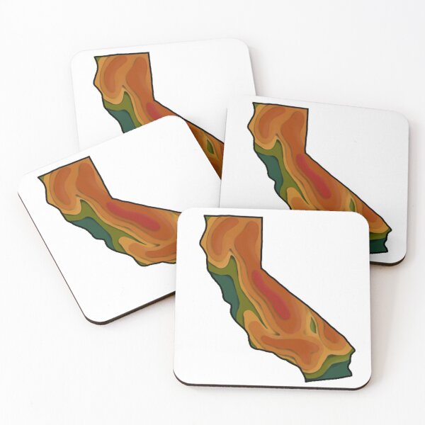 Item preview, Topographical Inspired California Map  designed and sold by Stickyourselfon.