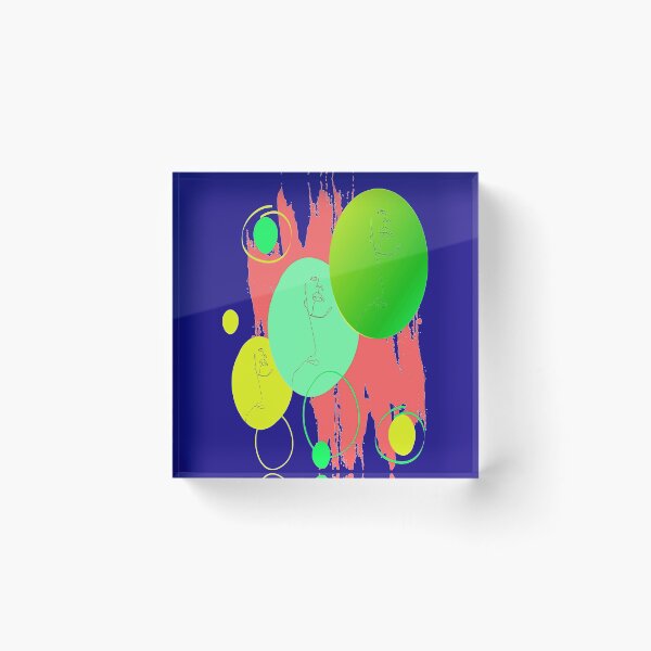 Item preview, Abstract Faces Colorful Circles abstract art design, linear design, nr 3,  Pscychedelic, Arte Abstraco designed and sold by Adri Barnard.