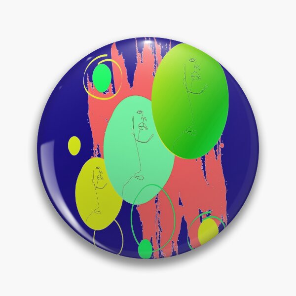 Item preview, Abstract Faces Colorful Circles abstract art design, linear design, nr 3,  Pscychedelic, Arte Abstraco designed and sold by Adri Barnard.