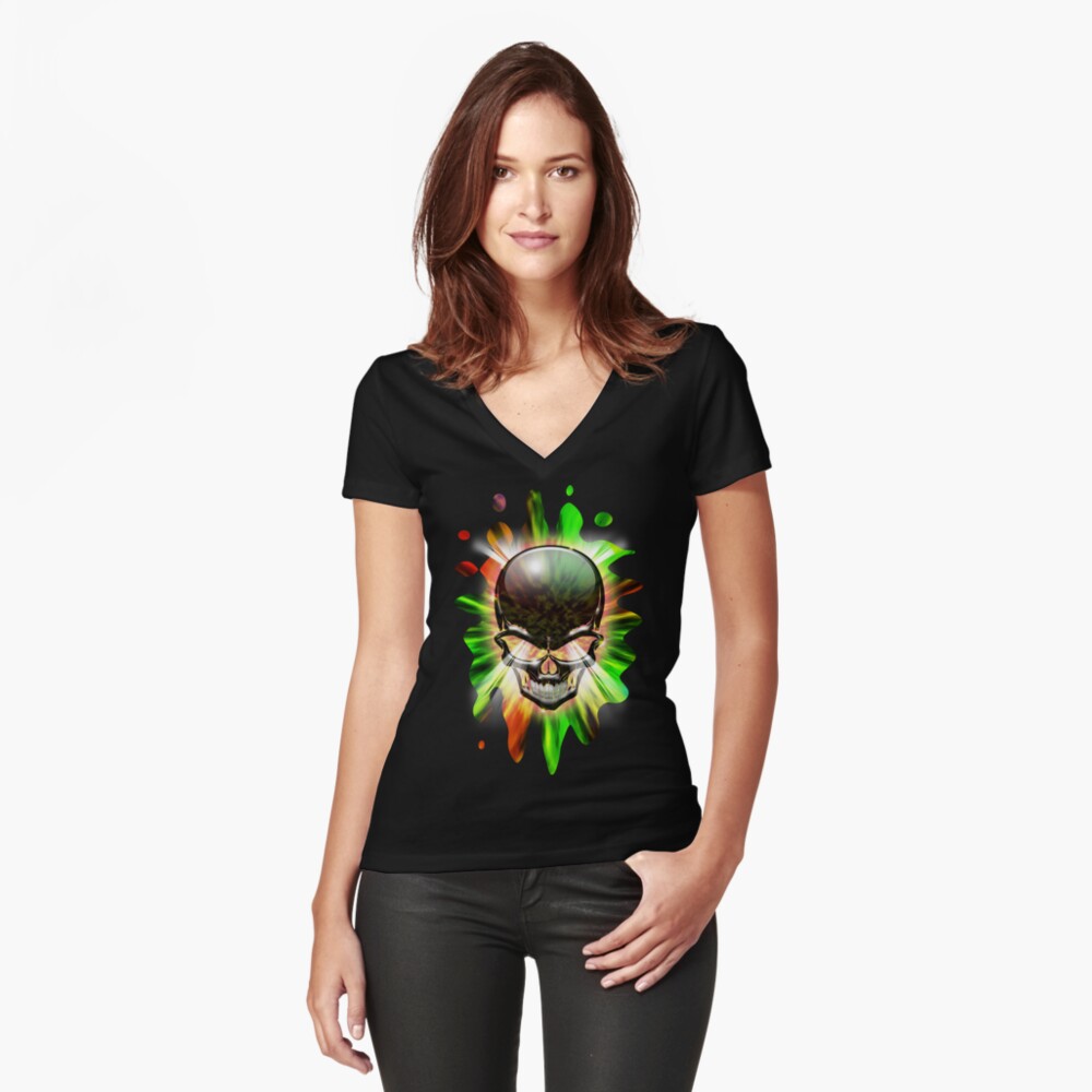 Item preview, Fitted V-Neck T-Shirt designed and sold by BluedarkArt.